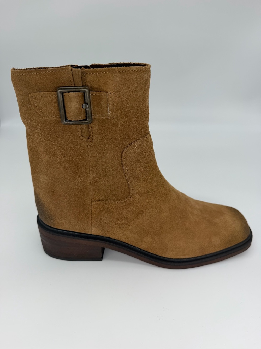 Franco Sarto Gillian Suede Ankle Boots Brown Toast Women's Size 9.5M $185 NEW